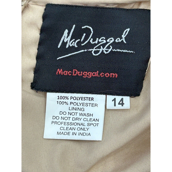 Mac Duggal 93546 Size 14 Beaded Sequin Long Bishop Sleeve Evening Dress NWT FLAW - Picture 14 of 16